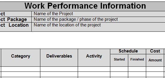 Work Performance Information